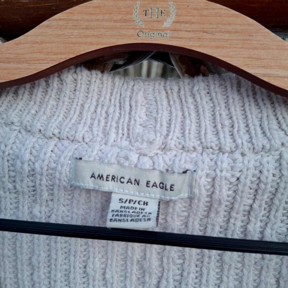 Women's Cream Cardigan Sweater - Picture 3 of 5